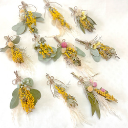 ミモザミニスワッグ　手のひらサイズ　タグ付き 6枚目の画像