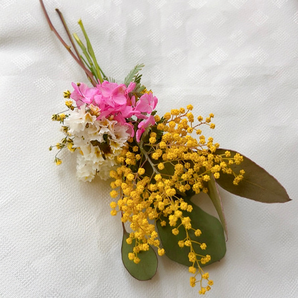 ミモザミニスワッグ　手のひらサイズ　タグ付き 8枚目の画像