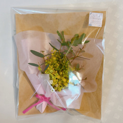 ミモザミニスワッグ　手のひらサイズ　タグ付き 16枚目の画像