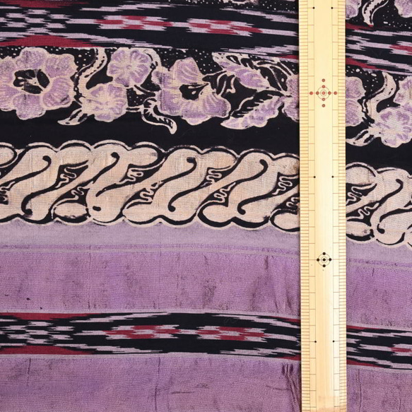 【アウトレット特価品】NUO-027③（GS167）イカット×バティック 手織り 手染め シルク生地 2枚目の画像