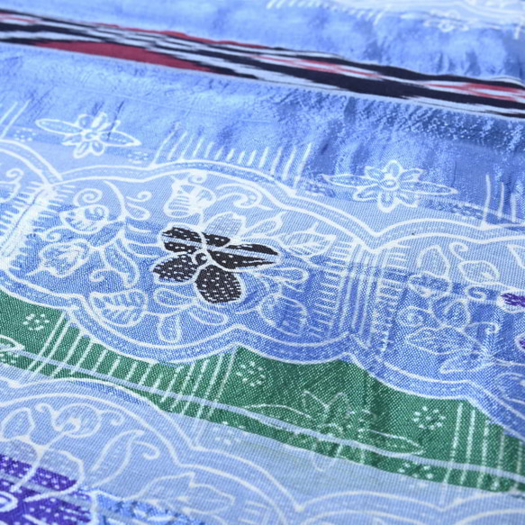 【アウトレット特価品】NUO-027②（GS418）イカット×バティック 手織り 手染め シルク生地 3枚目の画像