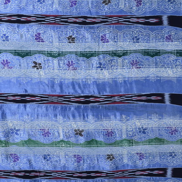 【アウトレット特価品】NUO-027②（GS418）イカット×バティック 手織り 手染め シルク生地 1枚目の画像