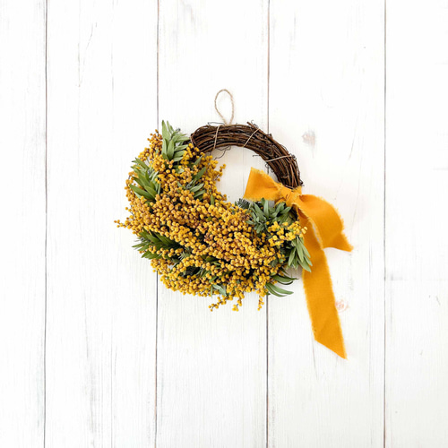 受注制作 ミモザの北欧リース