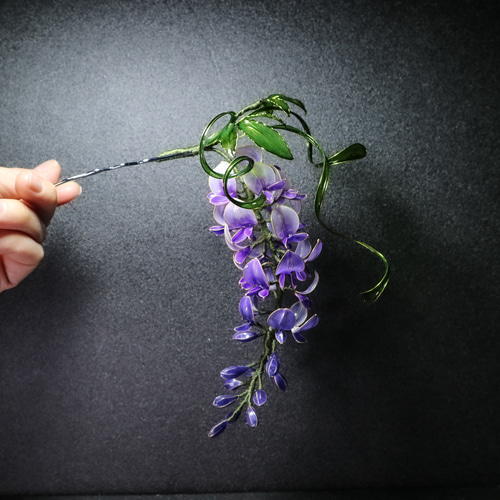 藤むらさき】藤かんざし ディップアート かんざし 飾屋那月 通販