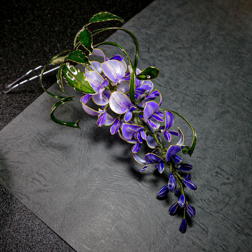 藤むらさき】藤かんざし ディップアート かんざし 飾屋那月 通販