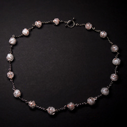 威尼斯穆拉諾琉璃珠項鍊  #GN0020 透明白 第2張的照片