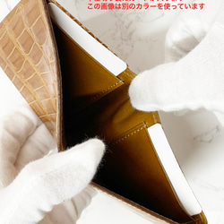 日本製　クロコダイル　超薄型　コンパクトウォレット　ミニ財布　エキゾチックレザー 10枚目の画像