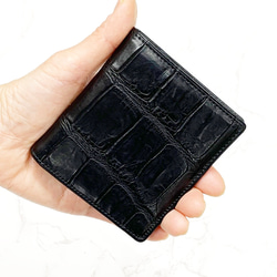 日本製　クロコダイル　マット仕上げ　超薄型　コンパクトウォレット　ミニ財布　エキゾチックレザー 1枚目の画像