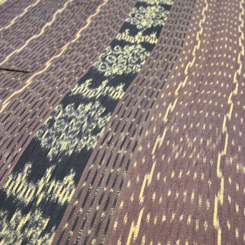 イカット 手織り なごや帯 綿100%　全通 希少 インドネシア　未使用 貴久樹 インドネシアイカット 木綿 全通名古屋帯【お仕立て