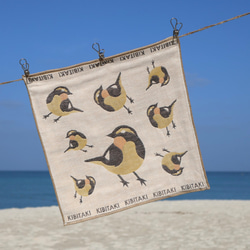 ToriTori大阪泉州製４重ガーゼハンカチ　キビタキ　サイズ34ｃｍ角　綿100％　大阪泉州製 1枚目の画像