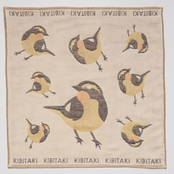 ToriTori大阪泉州製４重ガーゼハンカチ　キビタキ　サイズ34ｃｍ角　綿100％　大阪泉州製 2枚目の画像