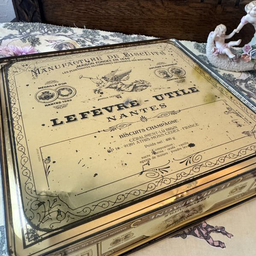 フランス LUのシャンパンシリーズビスケット缶 アンティーク その他