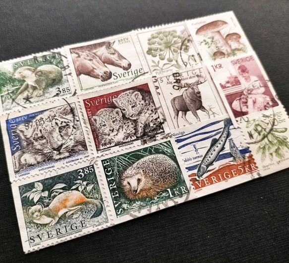 Vintageスウェーデン古切手セット 12枚【Sweden】DA-STE138 その他素材 