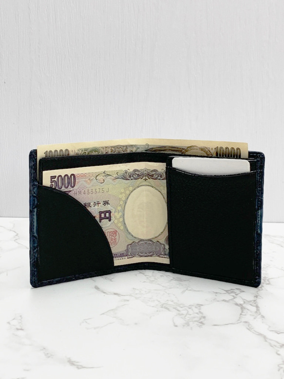 日本製　パイソン　マット仕上げ　超薄型　コンパクトウォレット　ミニ財布　エキゾチックレザー 12枚目の画像