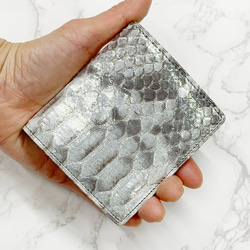 日本製　パイソン　超薄型　コンパクトウォレット　ミニ財布　エキゾチックレザー 1枚目の画像