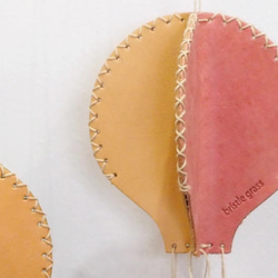 バルーンオブジェ 気球 本革 手縫い 革雑貨　40126 4枚目の画像