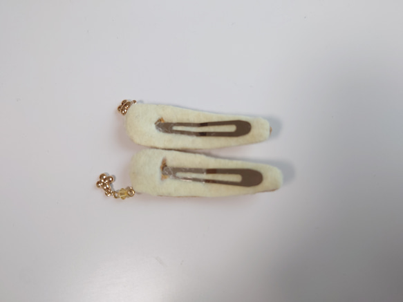小さなシンプルヘアピン　2個セット　【手捺染・菜の花】 5枚目の画像