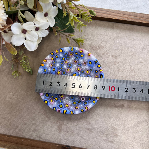 ベネチアングラス ミルフィオリのミニプレート ブルー④ 小皿