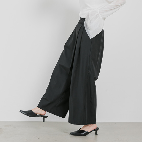 【SALE】しわになりにくい ラップデザイン ワイドパンツ 24079 9枚目の画像