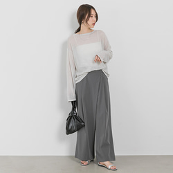 【SALE】しわになりにくい ラップデザイン ワイドパンツ 24079 10枚目の画像