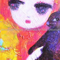 [あの子と猫] #painting #原画 #アート #絵画 3枚目の画像