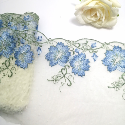 楽天市場】【10cm単位】 刺繍 レース 生地 ミニ千鳥 サークル