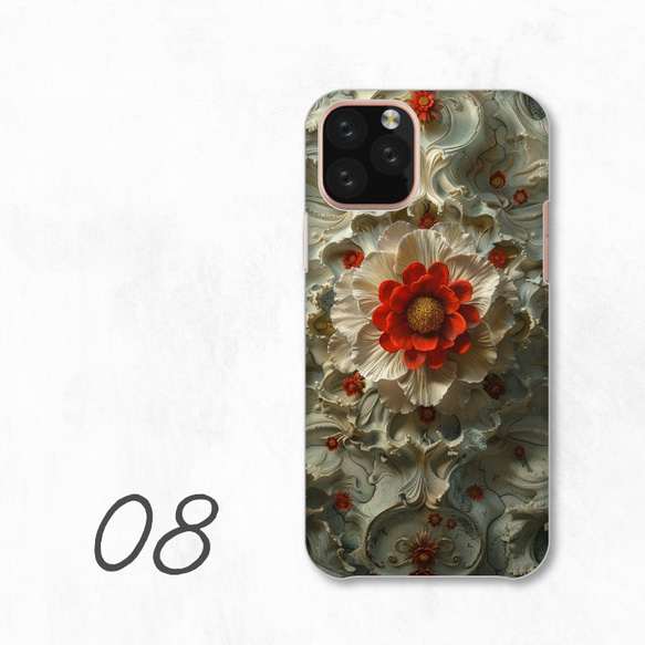 花卉設計時尚優雅智慧型手機保護殼相容於所有型號後背式硬殼 NLFT-HARD-a270 第10張的照片