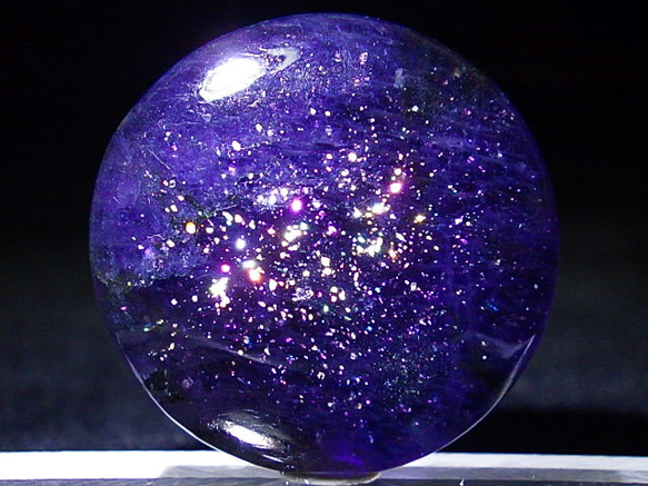 ★輝く星々★アイオライトサンストーン★30.1ct/25.0mm★天然石菫青石コーディエライト★ラウンドカボションルース 1枚目の画像