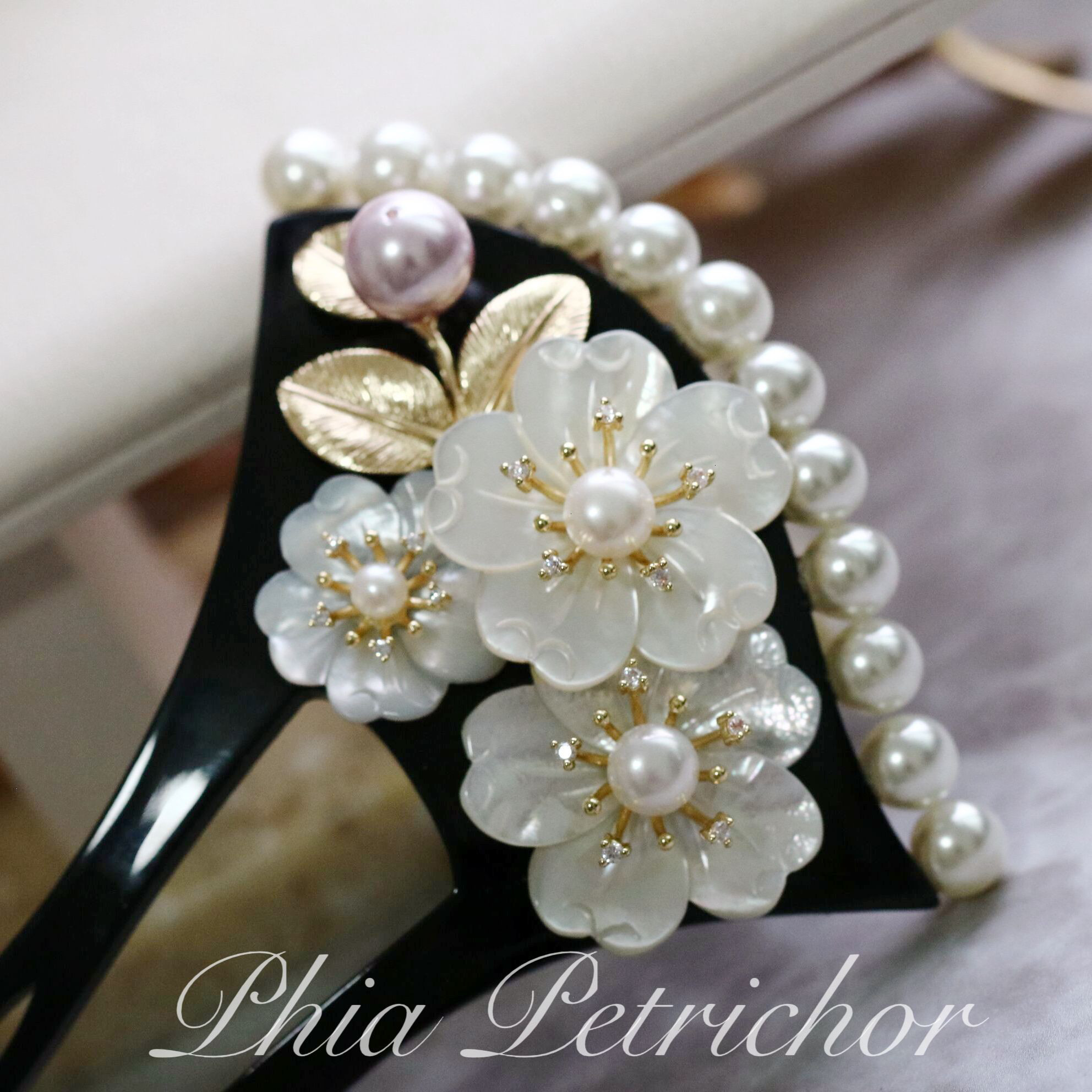 簪 和 K24GP 桜 かんざし バチ型 パール 簪 着物 髪飾り 留袖 着物 成人式 結婚式 卒業式