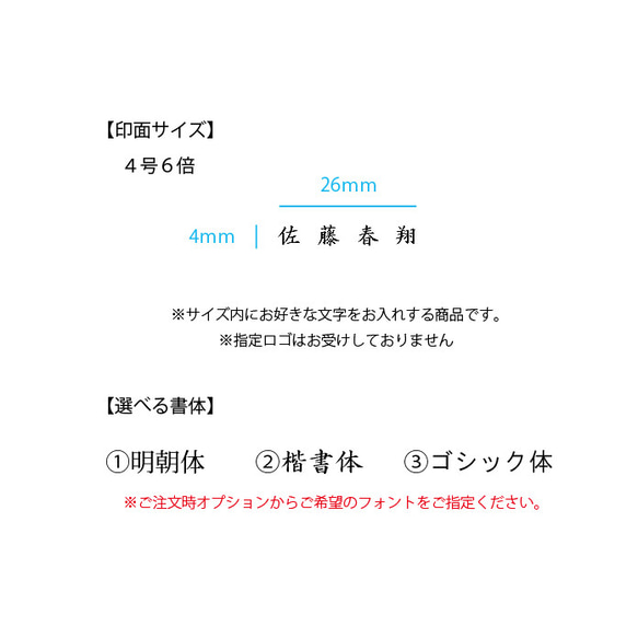 【オーダー】氏名印【４号６倍】 2枚目の画像