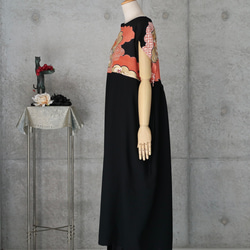 黒留ワンピース   フリーサイズ　 　着物リメイク　 kimono 5枚目の画像