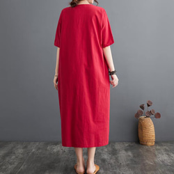 赤 レディース 唯一無二 夏の新作、ワンピース、レディース、 ゆったり 綿 衣装 フォーマル 人気 2枚目の画像