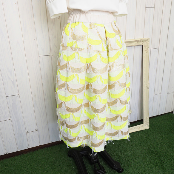 ふわっとシルエット☆大人可愛いタックコクーンスカート【整列するバナナ】 5枚目の画像
