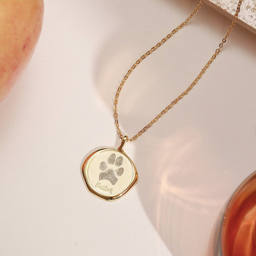 ペットの足跡ネックレス】愛犬＆愛猫メモリアル足跡ネックレス世界で一
