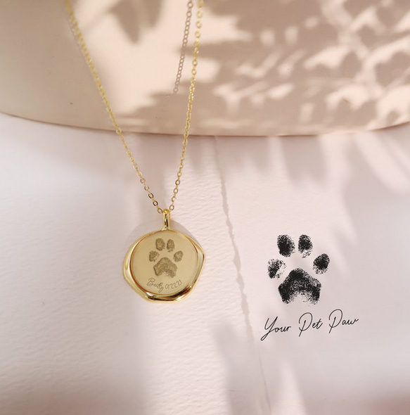 【ペットの足跡ネックレス】愛犬＆愛猫メモリアル足跡ネックレス世界で一つ♡ 5枚目の画像
