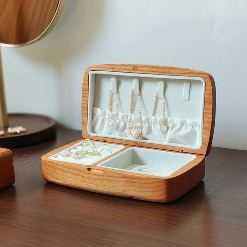 母の日プレゼントに】職人手作り 木製アクセサリーボックス