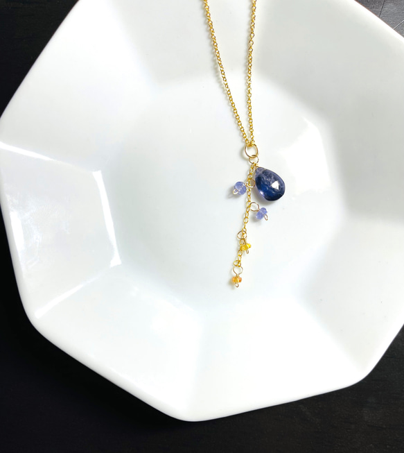 14kgf タンザナイト オパール アイオライトネックレス 14kgf タンザナイト オパール アイオライトネックレス