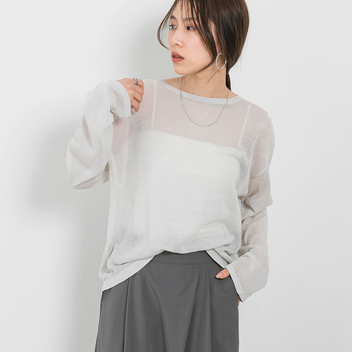【美品】24SS ラブティックボンボン シアーニットプルオーバー　白 美品】24SS ラブティックボンボン シアーニットプルオーバー 白