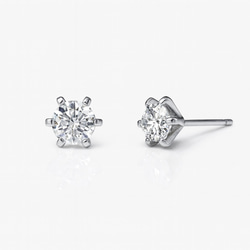 モアサナイト 4mm ピアス｜Dカラー VVS1 H&C｜一粒スタッド 3枚目の画像