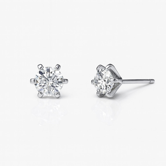 モアサナイト 4mm ピアス｜Dカラー VVS1 H&C｜一粒スタッド 3枚目の画像