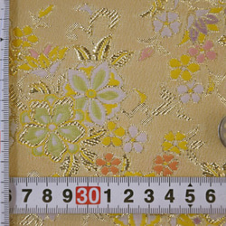 金襴 生地 花ざかり レモン（黄色系）☆生地幅約33cm×長さ50cm☆ 連続カット可（8494-30H3） 9枚目の画像