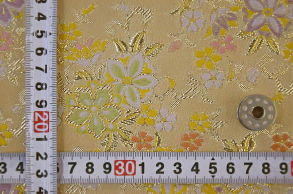 金色錦緞布料，花檸檬（黃色）☆布料寬度約33公分x長度50公分☆可連續切割（8494-30H3） 第9張的照片