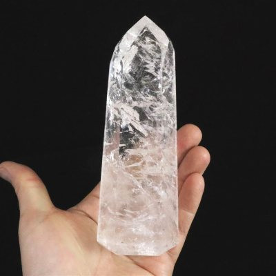 レムリアンシード 143mm 水晶 磨きポイント レインボー 406g  【48050】