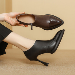 24 新款女士柔軟真皮鞋時尚簡約鞋高跟鞋 22-24.5 公分 #942⭐免運費⭐ 第1張的照片