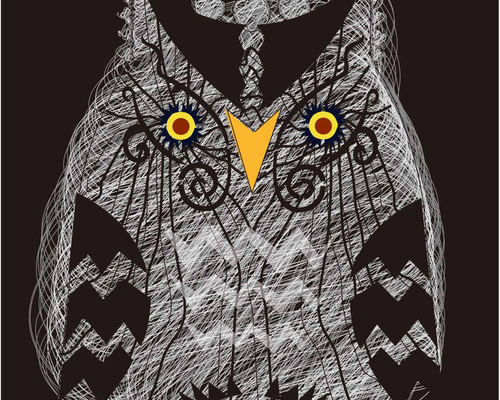 デジタル版画「北欧フクロウⅡ」A4 イラスト キャンドルアート 通販