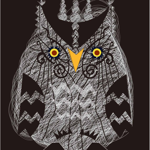 デジタル版画「北欧フクロウⅡ」A4 イラスト キャンドルアート 通販