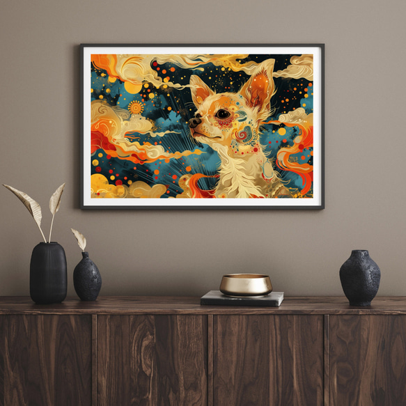 【インターステラー (星ノ間)  - チワワ犬 No.1】宇宙 星空 アートポスター 犬の絵 犬の絵画 犬のイラス 8枚目の画像