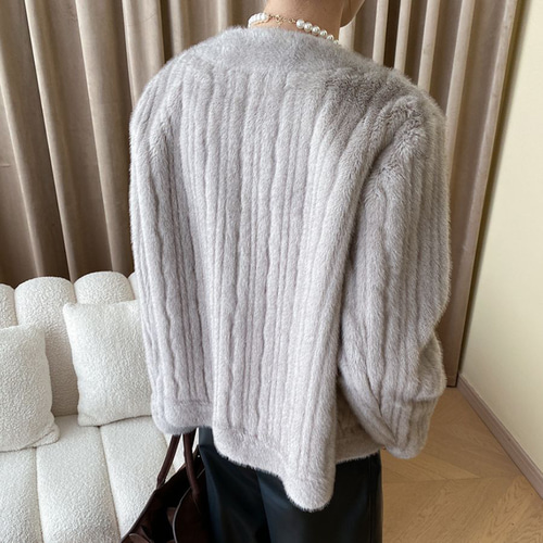 ファーレザーコート ジャケット 春 ゴール デザイン感 お嬢様 