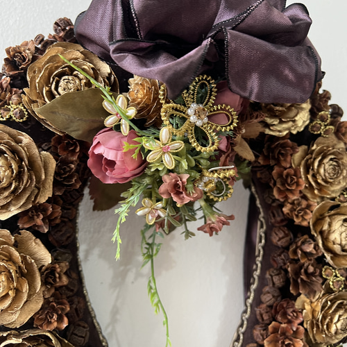 【ハンドメイド】木の実のリース　馬蹄型　52センチ ハンドメイド】木の実のリース 馬蹄型 52センチ - メルカリ