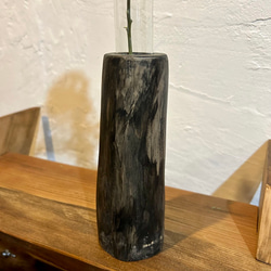 天然木の花瓶 ケヤキ 小 ブラック No,90 6枚目の画像